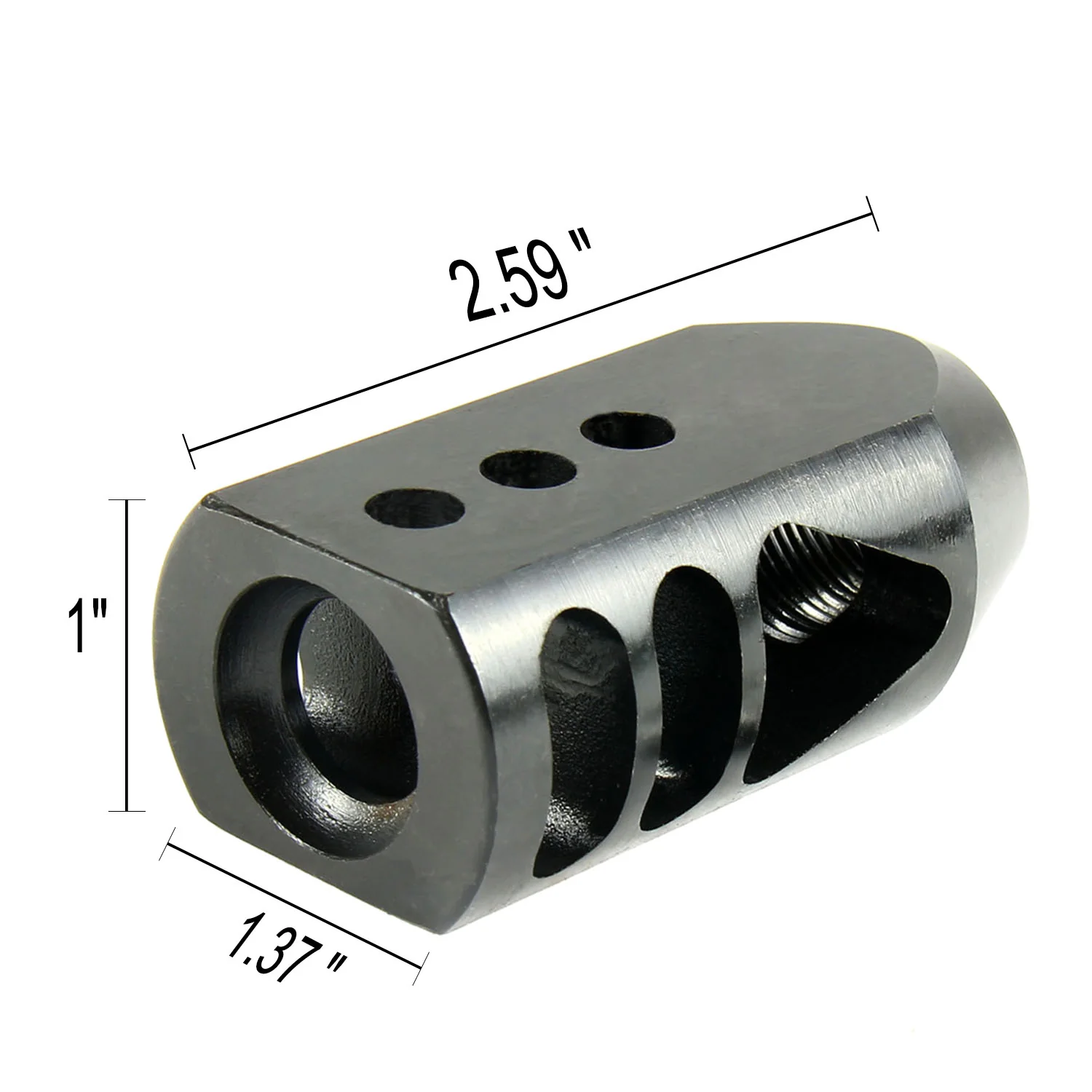 11/16x24 Competition Grade Tanker Muzzle Brake for .450 Bushmaster or Bull Barrel - Image 3