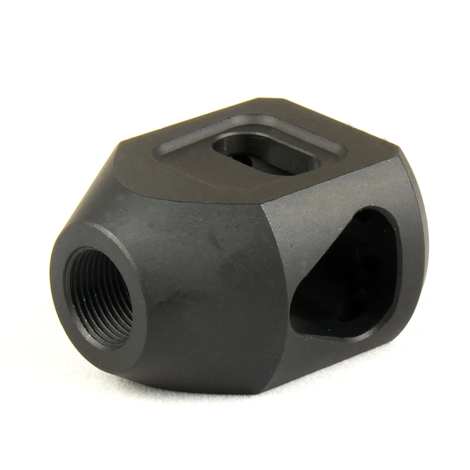 9MM Tanker Style Short Muzzle Brake 1/2x28 TPI Compensator - Image 3