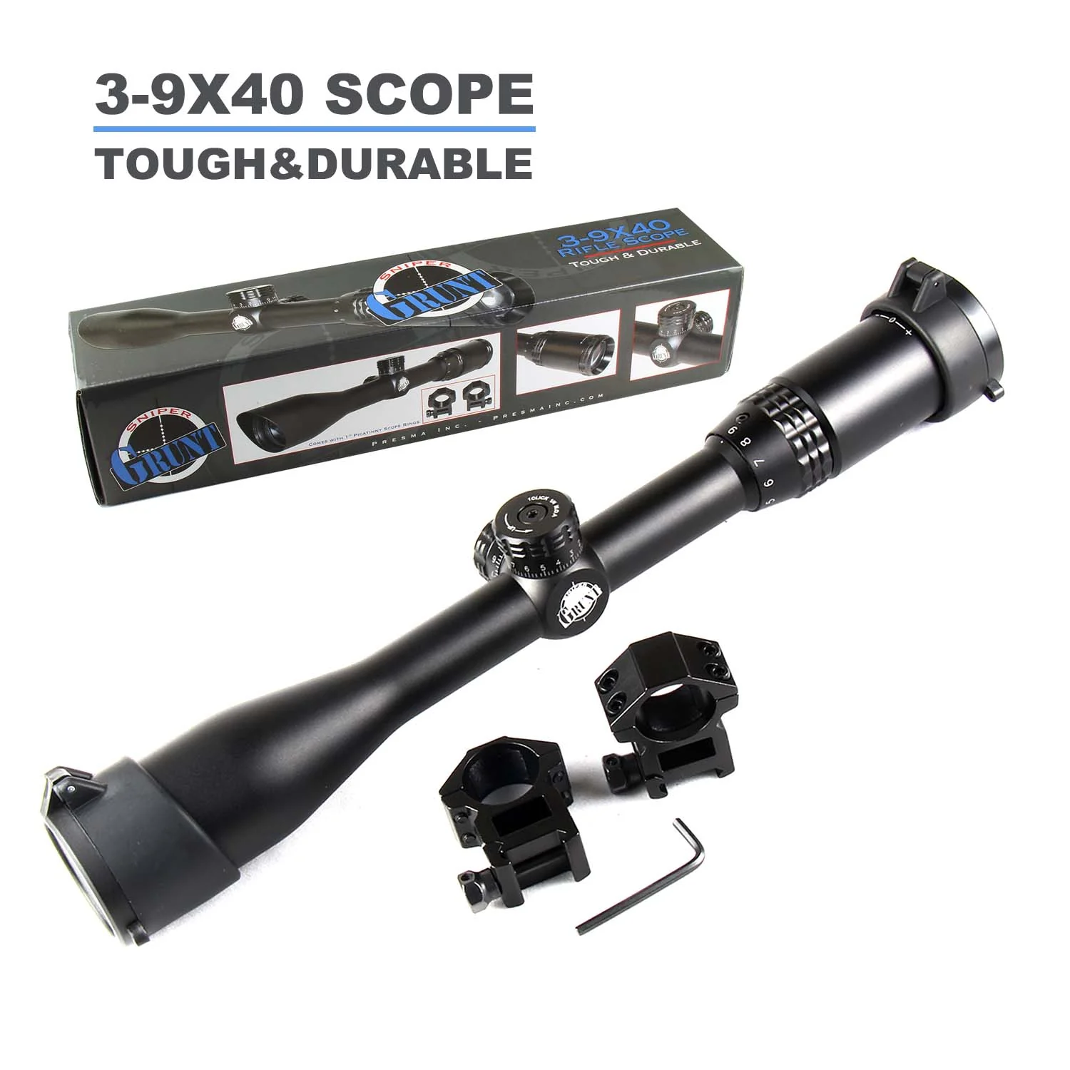 PRESMA TACTICAL 3-9X40MM FULL SIZE SCOPE MIL-DOT RETICLE - Image 5