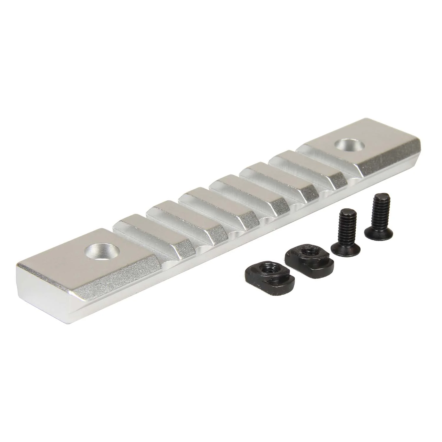 SILVER 3PCS COMBO M-Lok ALUMINUM Rail Mount Handguard Section 7 5 5 Slot Picatinny Weaver - Image 5