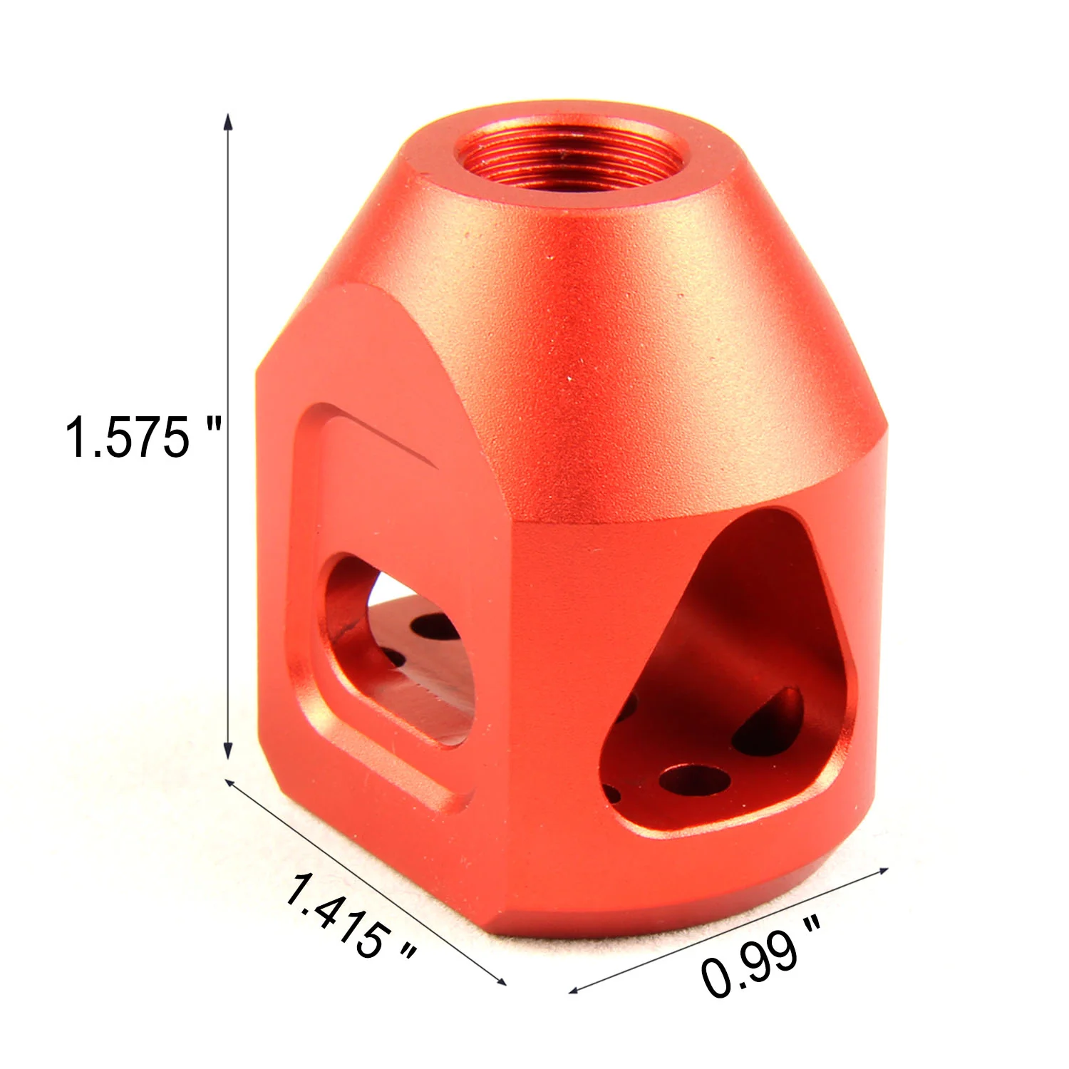 Tanker Style Short Muzzle Brake Triangular Baffl 1/2x28 Pitch for 223 - Image 16