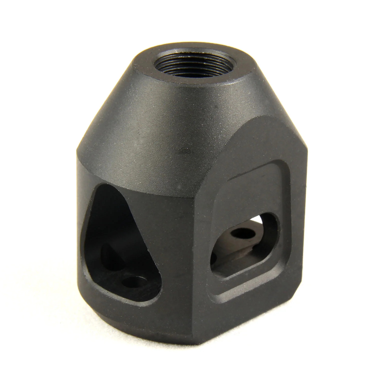 Tanker Style Short Muzzle Brake Triangular Baffl 1/2x28 Pitch for 223 - Image 6