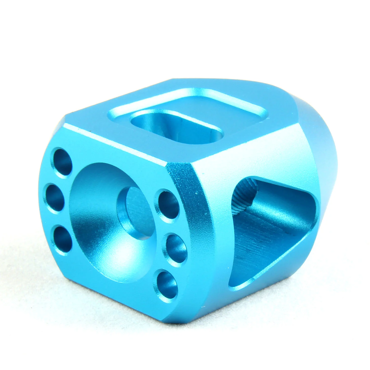 Tanker Style Short Muzzle Brake Triangular Baffl 1/2x28 Pitch for 223 - Image 7